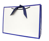 Blue Edge Matt Laminated Luxury Gift Bags with Ribbon | Large  -  440x320x120mm