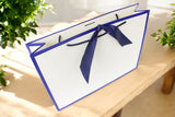 Blue Edge Matt Laminated Luxury Gift Bags with Ribbon | Large  -  440x320x120mm