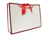 Red Edge Matt Laminated Luxury Gift Bags with Ribbon | Large  -  440x320x120mm